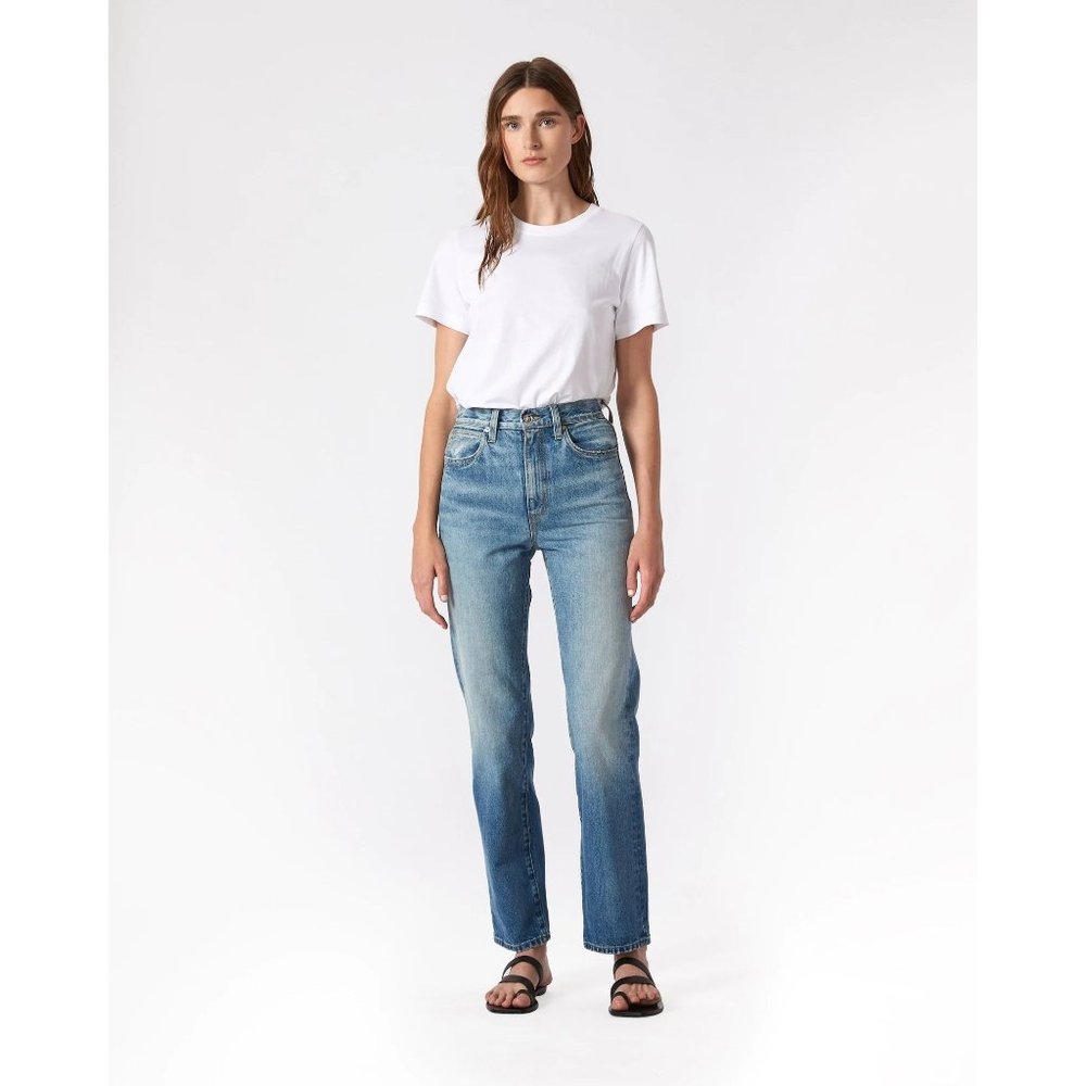 SLVRLAKE London High Rise Straight Leg Jean Playing With Fire Blue Sz 29